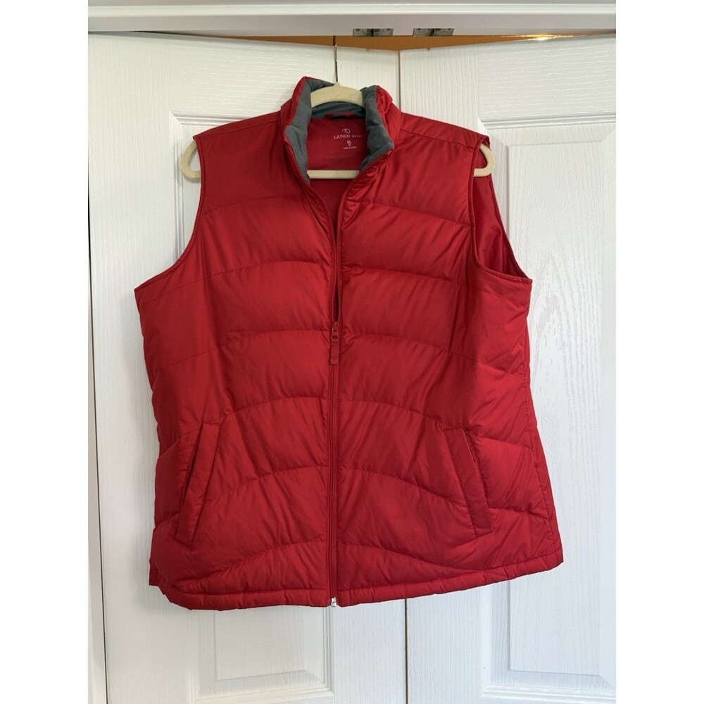 Lands End Women’s XL (18) Red Puffer Vest